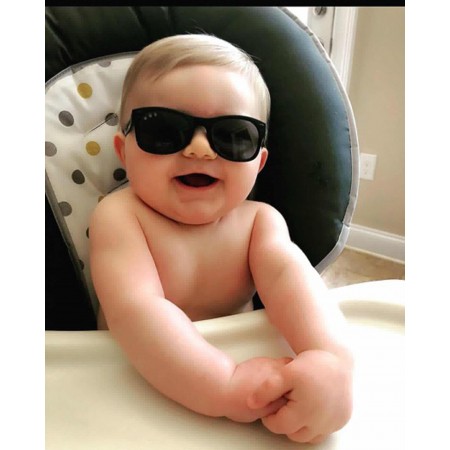 Roshambo Bueller Baby czarne - okulary przeciwsłoneczne z polaryzacją 0+